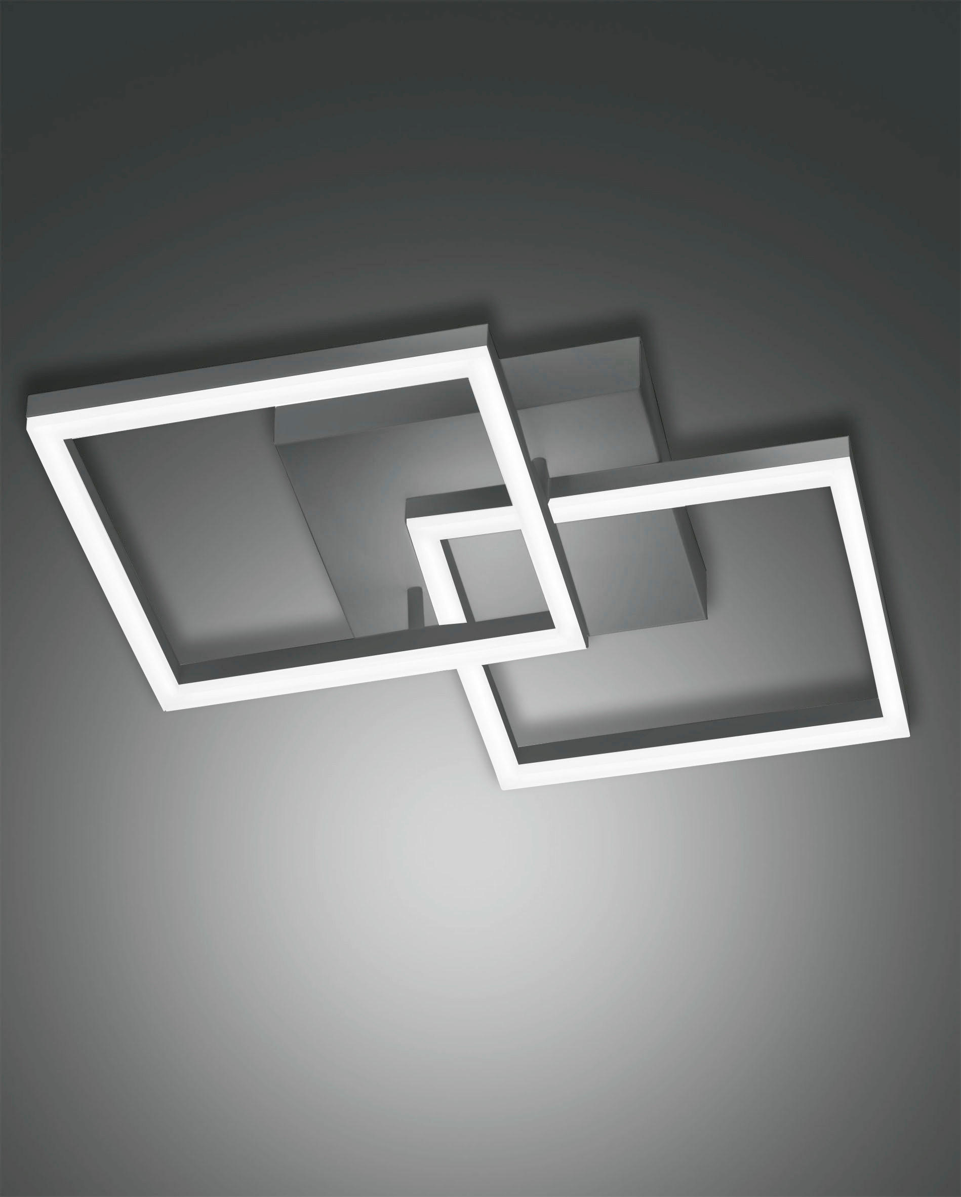 LED-DECKENLEUCHTE Bard 45/45/10 cm   - Anthrazit, Design, Kunststoff/Metall (45/45/10cm) - Fabas Luce