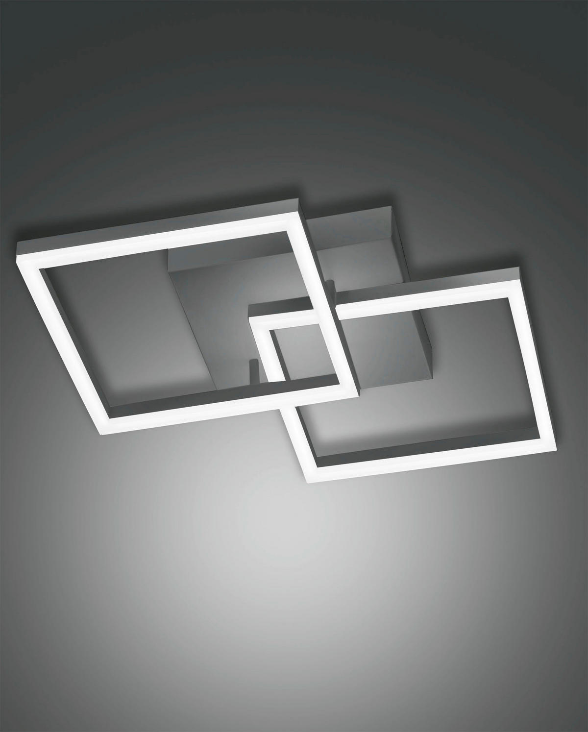 LED-DECKENLEUCHTE 45/45/10 cm   - Anthrazit, Design, Kunststoff/Metall (45/45/10cm) - Fabas Luce