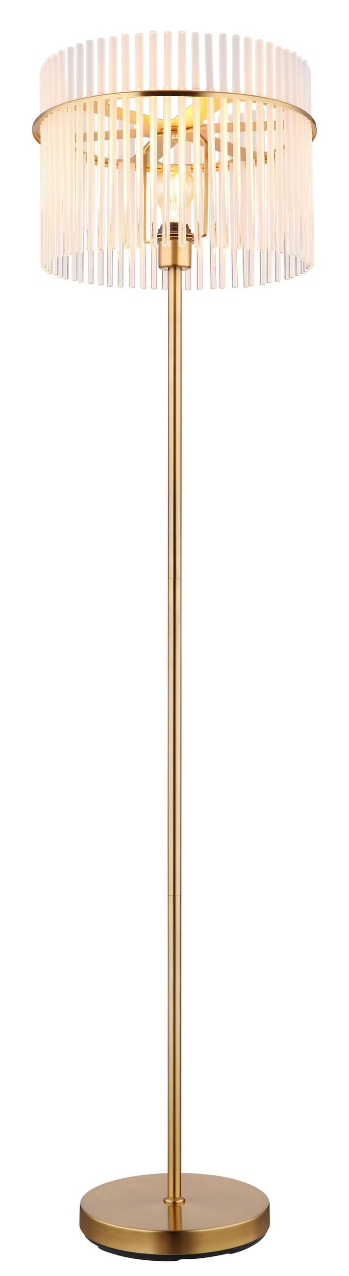 STEHLEUCHTE - Klar/Goldfarben, Konventionell, Glas/Metall (38/152cm) - Globo