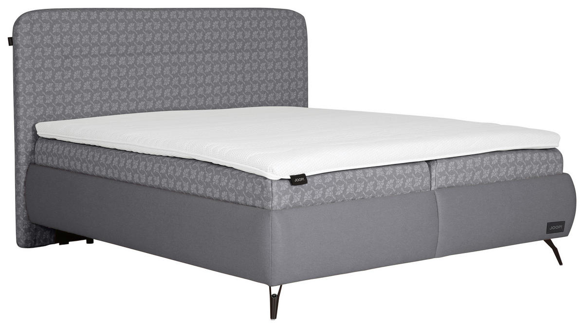POLSTERBETT 180/200 cm,  in Grau, gepolstertes Kopfteil, Lattenroste, Matratzen, H2 + H2 = mittel  - Schwarz/Weiß, MODERN, Holz/Textil (180/200cm) - Joop!
