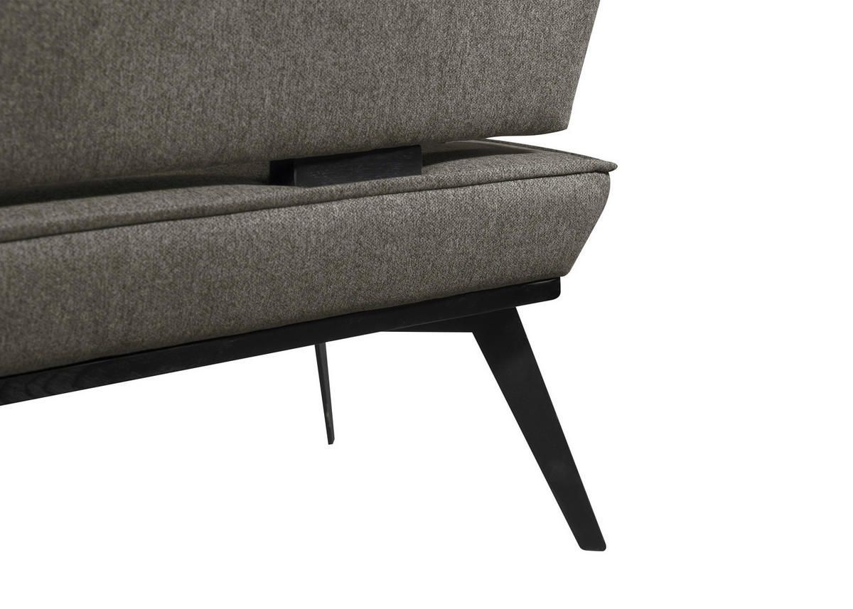 ECKBANK 165/235 cm Webstoff Schwarz, Dunkelgrau Buche massiv   - Dunkelgrau/Schwarz, Basics, Holz/Textil (165/235cm) - Carryhome