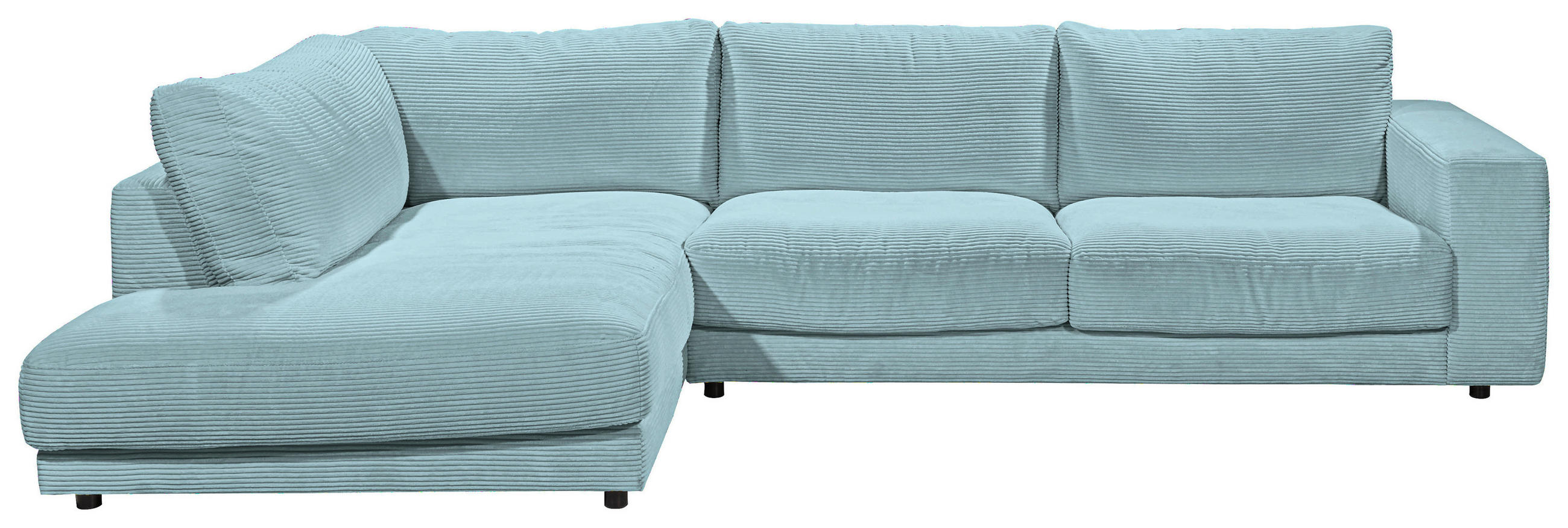 ECKSOFA  in Cord Hellblau  224/325 cm  - Schwarz/Hellblau, Design, Kunststoff/Textil (224/325cm) - Hom`in