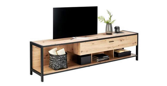 TV-ELEMENT Anthrazit, Eichefarben  - Eichefarben/Anthrazit, Design, Holzwerkstoff/Metall (215/57/46cm) - Carryhome