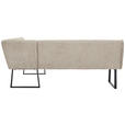 ECKBANK 217/159 cm Webstoff Beige, Schwarz   - Beige/Schwarz, Design, Textil/Metall (217/159cm) - Novel