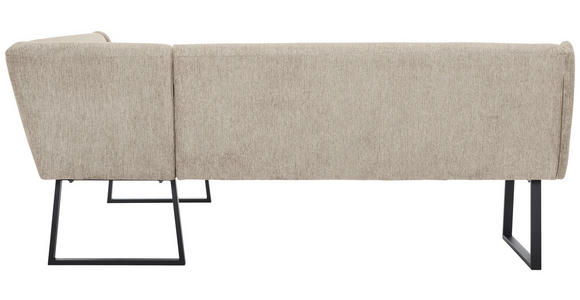 ECKBANK 217/159 cm Webstoff Beige, Schwarz - Beige/Schwarz, Design, Textil/Metall (217/159cm) - Novel