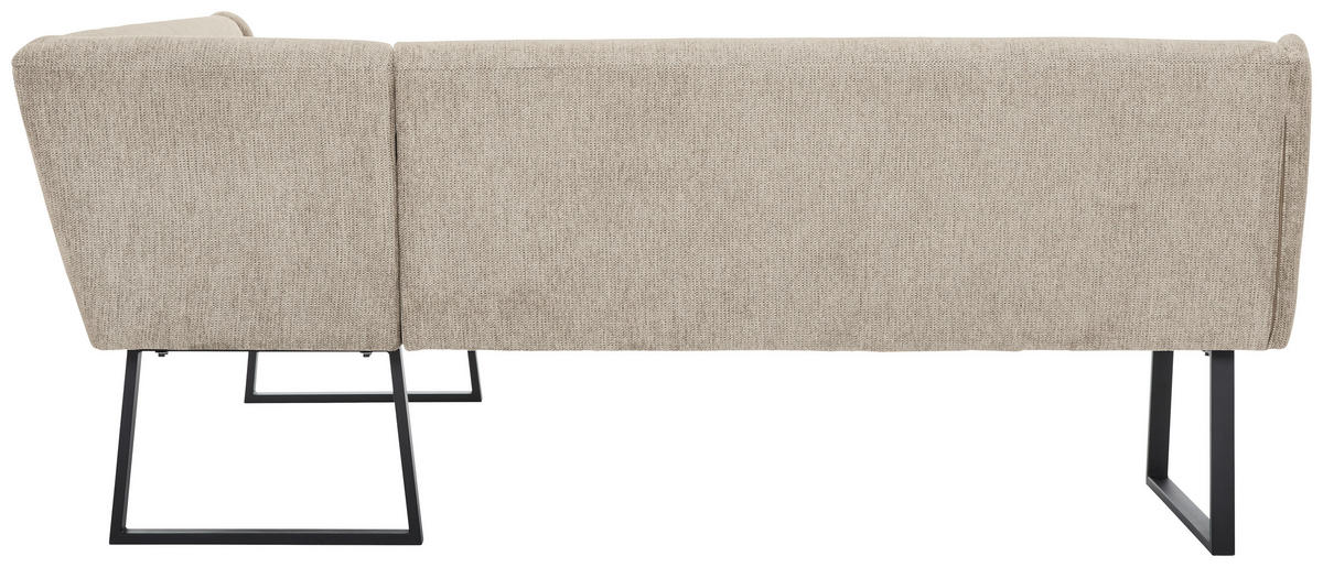 ECKBANK 217/159 cm Webstoff Beige, Schwarz   - Beige/Schwarz, Design, Textil/Metall (217/159cm) - Novel