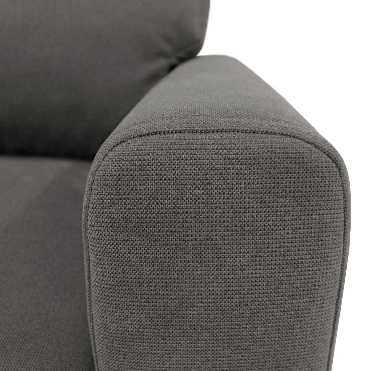 ECKSOFA Braun Flachgewebe  - Schwarz/Braun, Design, Textil/Metall (163/240cm) - MID.YOU