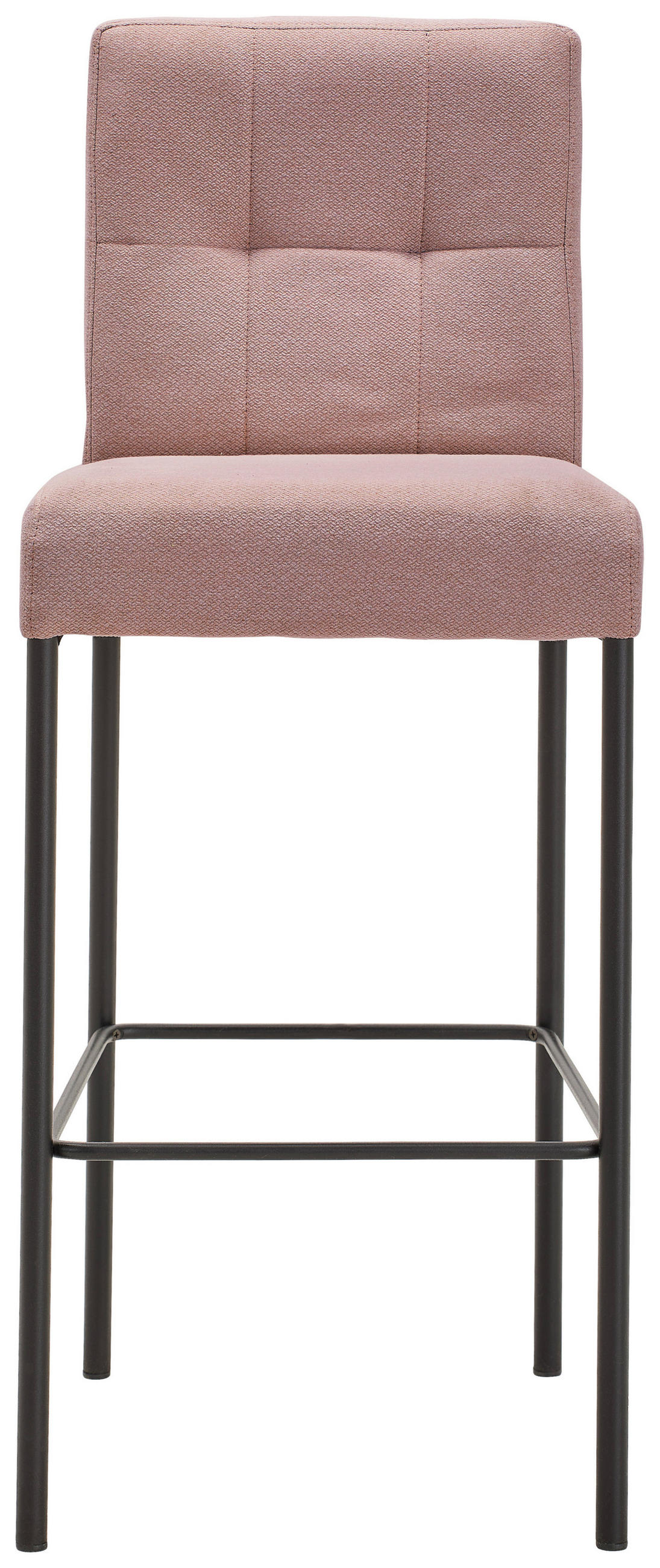 BARHOCKER Webstoff Rosa, Schwarz Eisen Stoffauswahl  - Schwarz/Rosa, Design, Textil/Metall (42/102/50cm) - home24