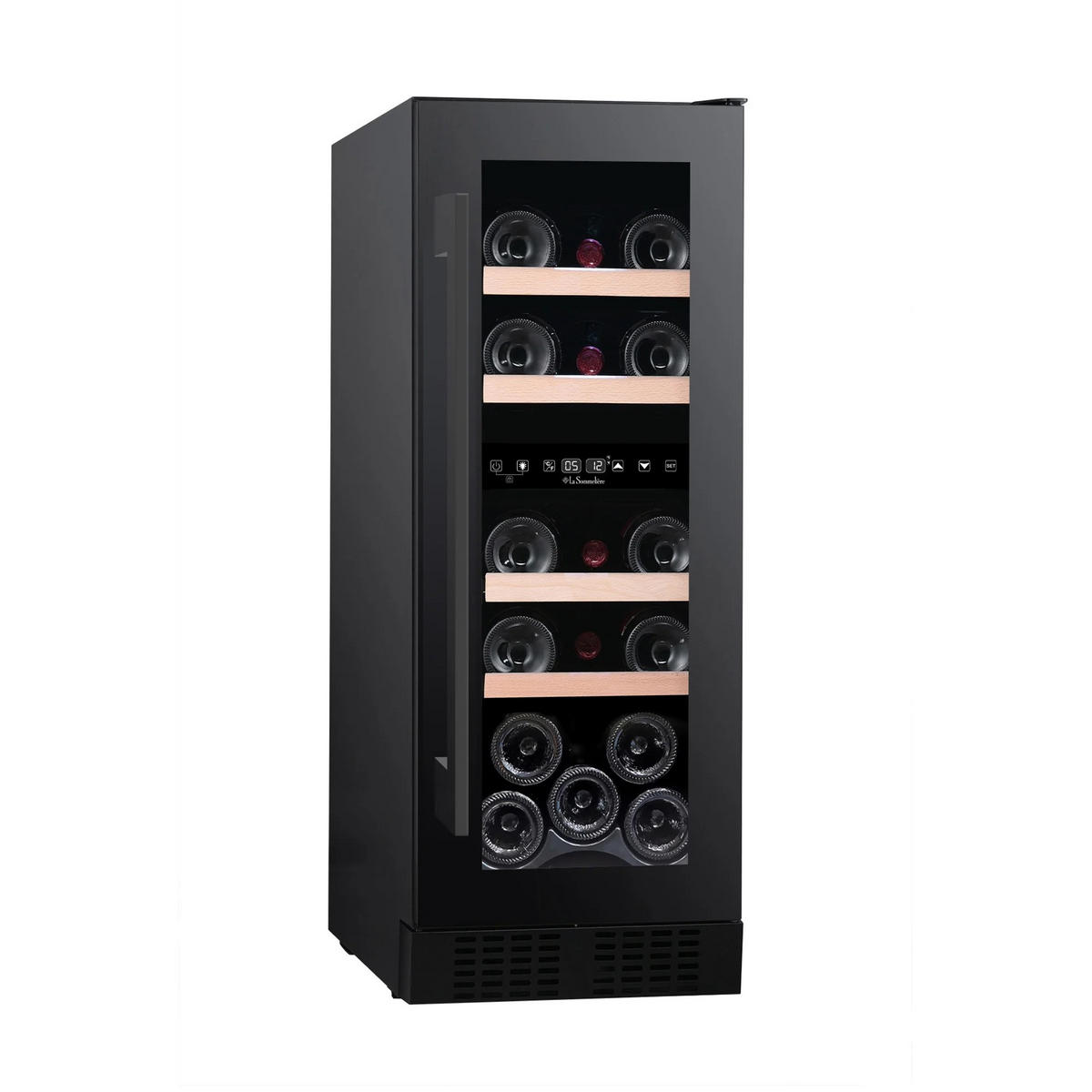 WEINKÜHLSCHRANK LSBU18DZ  - Schwarz, Basics, Glas/Holz (29,5/81,5/55,5cm)