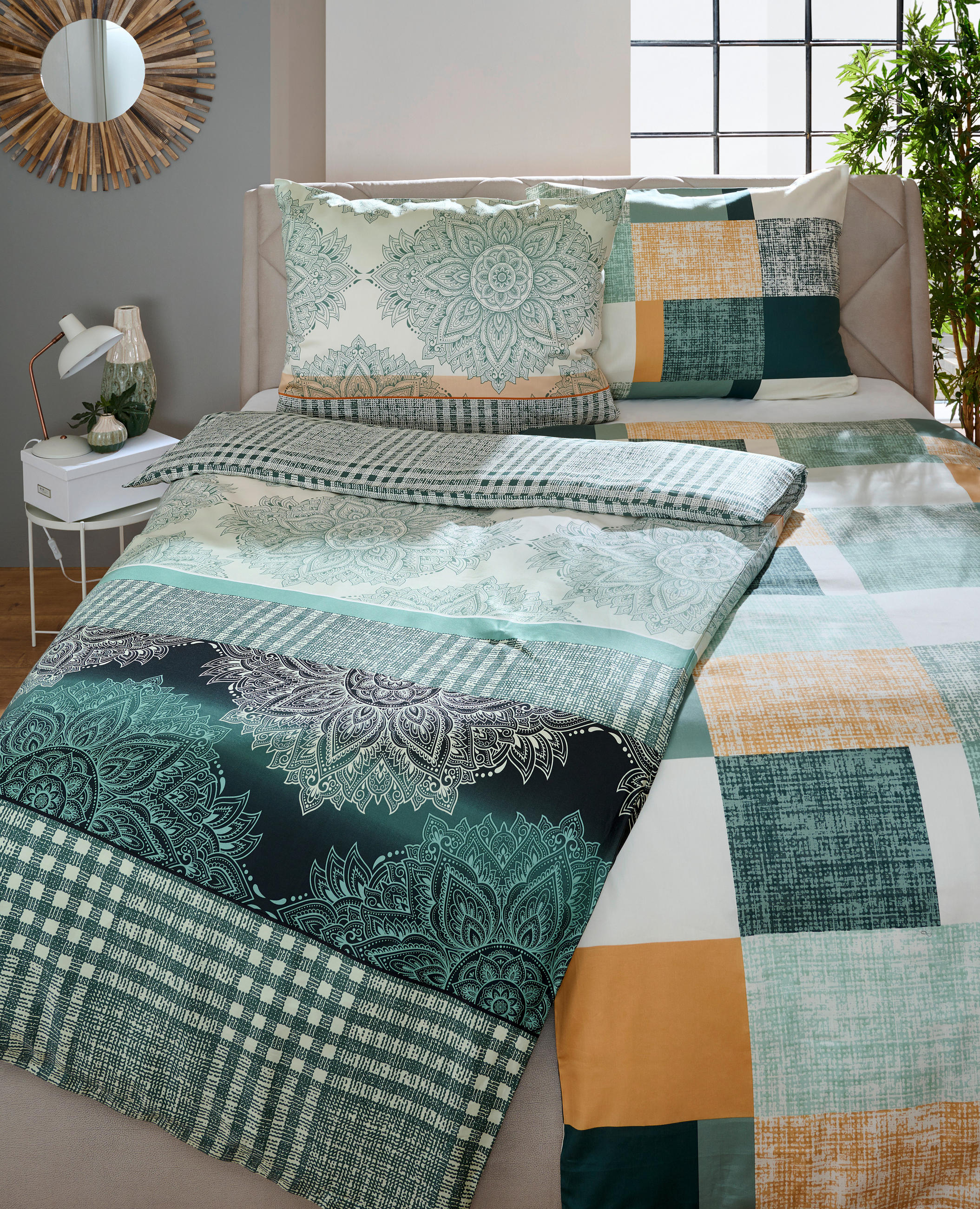 BETTWÄSCHE PAOLA Satin 140/200 cm  - Grün, KONVENTIONELL, Textil (140/200cm) - Esposa