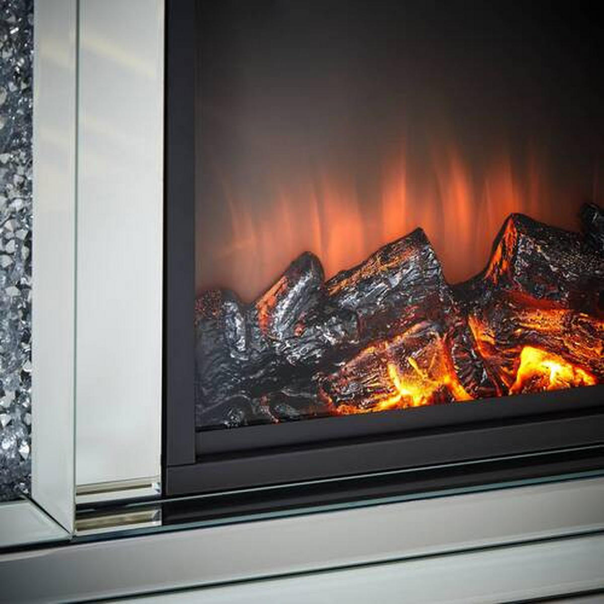 ELEKTROKAMIN - Silberfarben, LIFESTYLE, Glas (80,5/76/35,3cm) - Xora