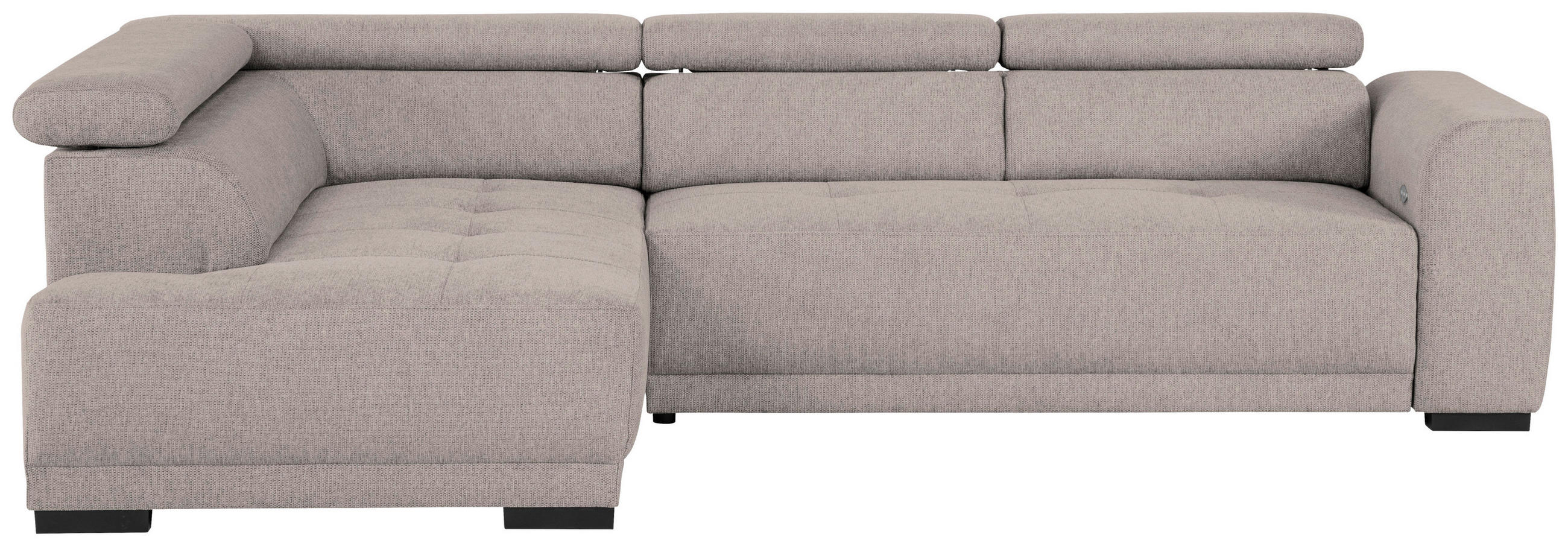 ECKSOFA Taupe Struktur  - Taupe/Schwarz, Design, Kunststoff/Textil (205/284cm) - Xora