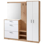 GARDEROBE  in 180/195/38 cm  - Weiß/Eiche Artisan, Basics, Holzwerkstoff (180/195/38cm) - Xora