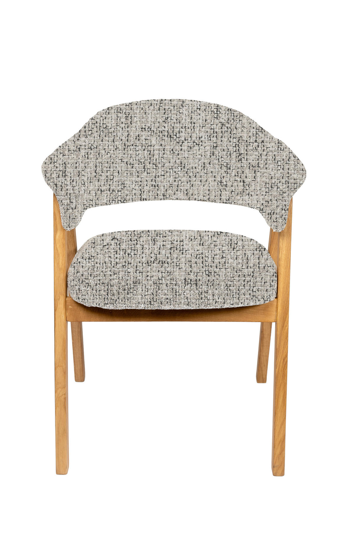 ARMLEHNSTUHL   Bouclé  Grau, Eichefarben  - Eichefarben/Grau, KONVENTIONELL, Holz/Textil (63,5/82/58cm) - Linea Natura