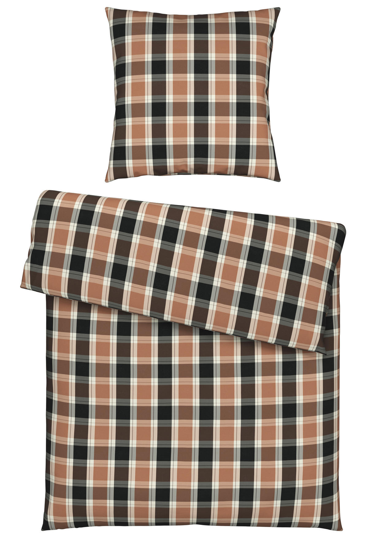 BETTWÄSCHE Flanell 155/220 cm  - Anthrazit, Textil (155/220cm) - Dieter Knoll