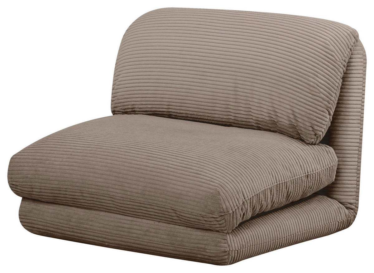 SCHLAFSESSEL  in Cord Braun  - Braun, Design, Textil/Metall (78/58/82cm) - Livetastic
