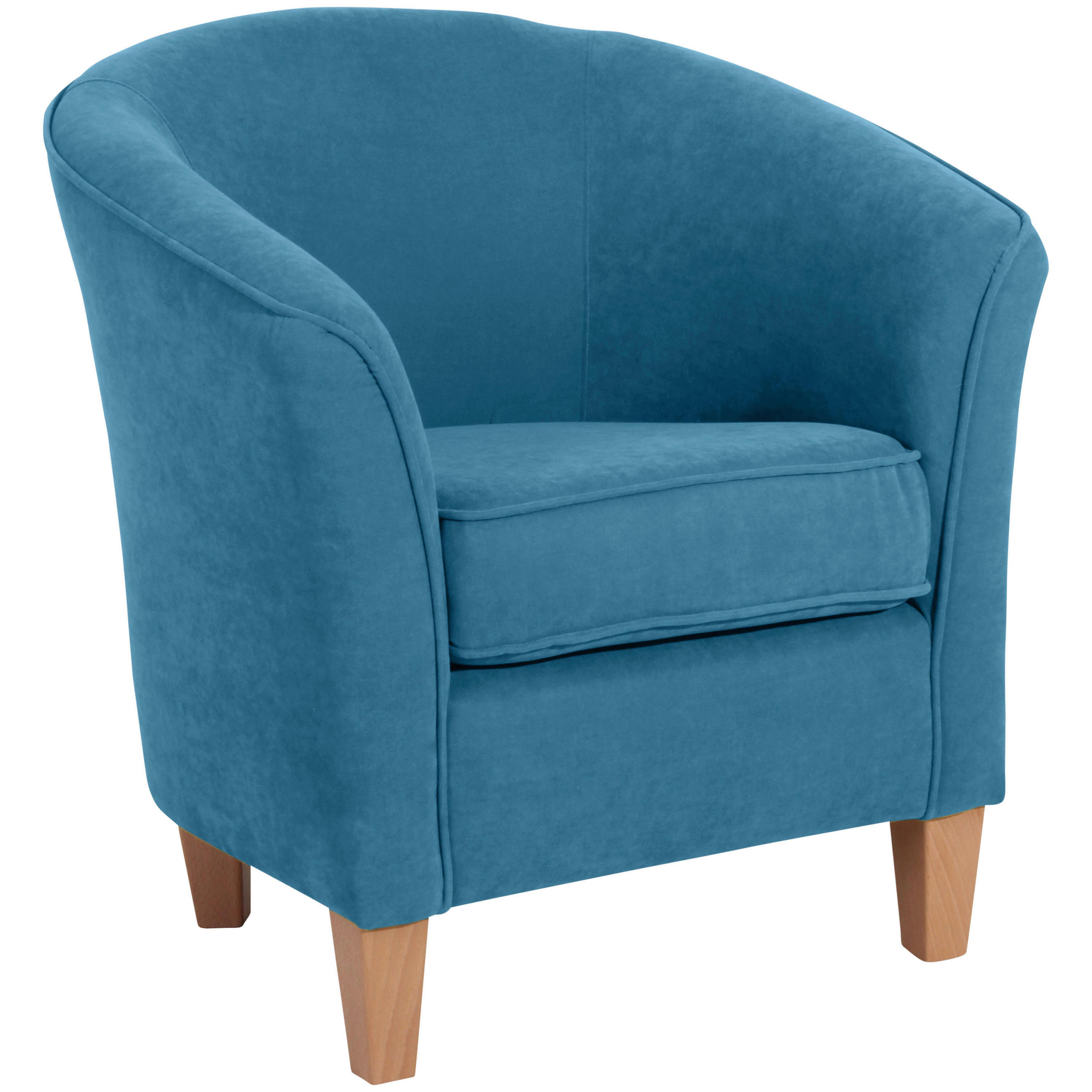 COCKTAILSESSEL Velours Petrol    - Buchefarben/Petrol, MODERN, Holz/Textil (70/74/70cm) - Max Winzer