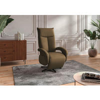 SESSEL in Echtleder Olivgrün  - Schwarz/Olivgrün, KONVENTIONELL, Leder/Metall (74/112/82cm) - Sit & More