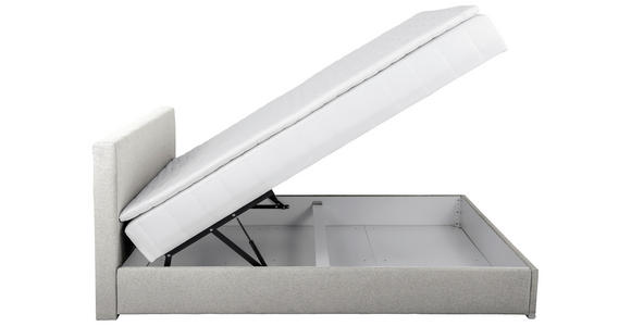 BOXBETT 140/200 cm in Ecru - Chromfarben/Ecru, KONVENTIONELL, Kunststoff/Textil (140/200cm) - Carryhome