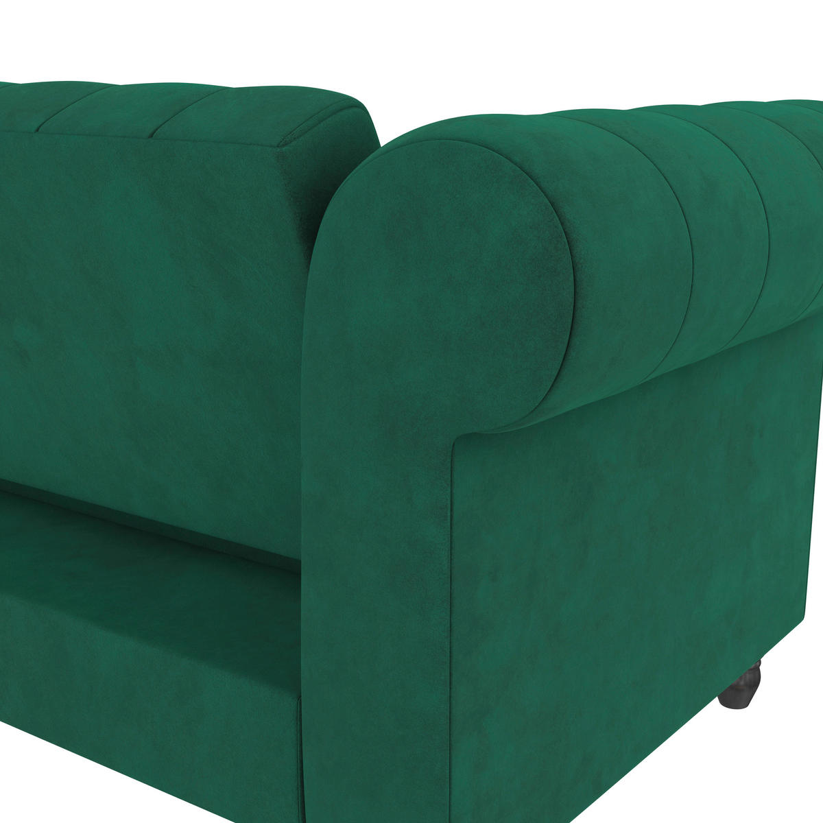 ECKSOFA FIRENZE in Velours Dunkelgrün  - Dunkelgrün/Schwarz, Basics, Holz/Textil (241/154cm) - Livetastic