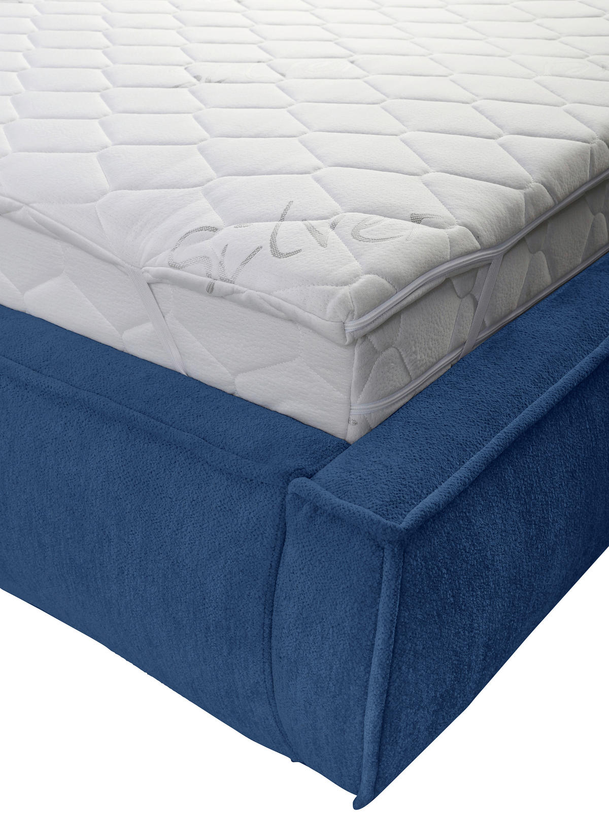 POLSTERBETT Lattenrost 180/200 cm  in Blau  - Blau/Beige, LIFESTYLE, Holz/Textil (180/200cm) - Livetastic