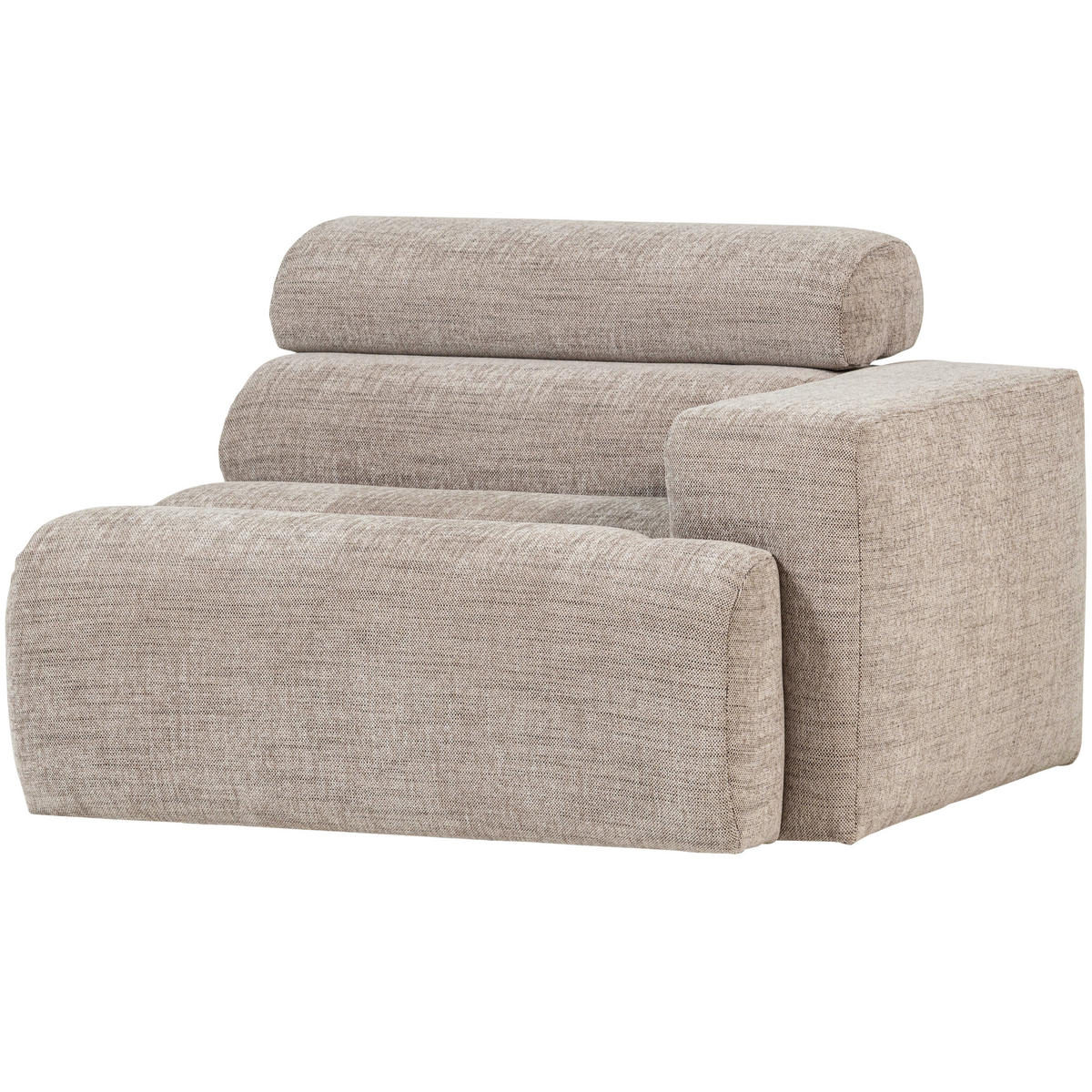 SOFAELEMENT Novi Webstoff Naturfarben  - Schwarz/Naturfarben, Design, Kunststoff/Textil (113/86/109cm) - Livetastic