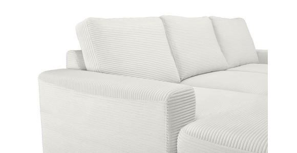 ECKSOFA Creme Cord  - Creme/Schwarz, KONVENTIONELL, Textil/Metall (150/240cm) - Carryhome