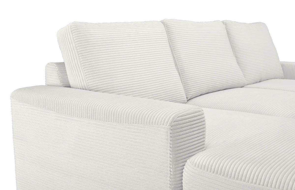 ECKSOFA Creme Cord  - Creme/Schwarz, KONVENTIONELL, Textil/Metall (150/240cm) - Carryhome