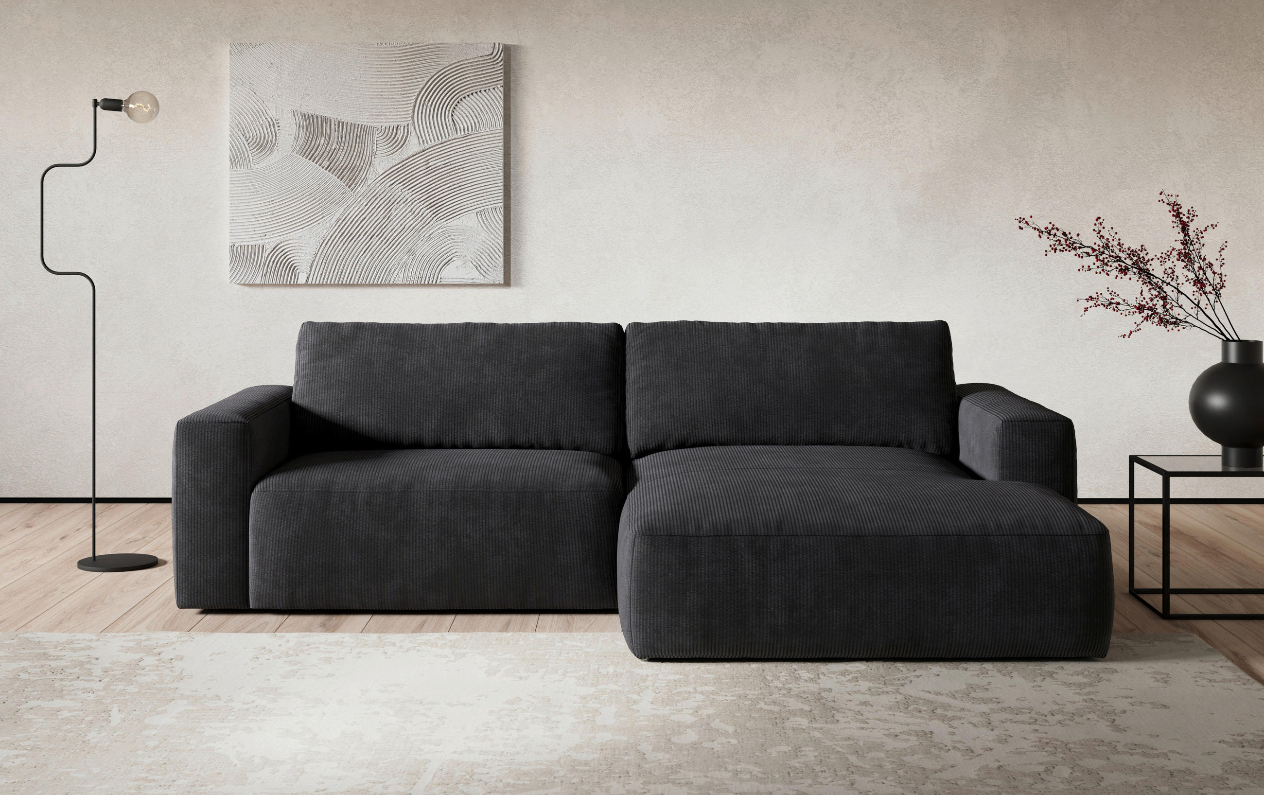 ECKSOFA  Dunkelbraun Mikrofaser  - Dunkelbraun/Schwarz, MODERN, Kunststoff/Textil (283/175cm) - MID.YOU