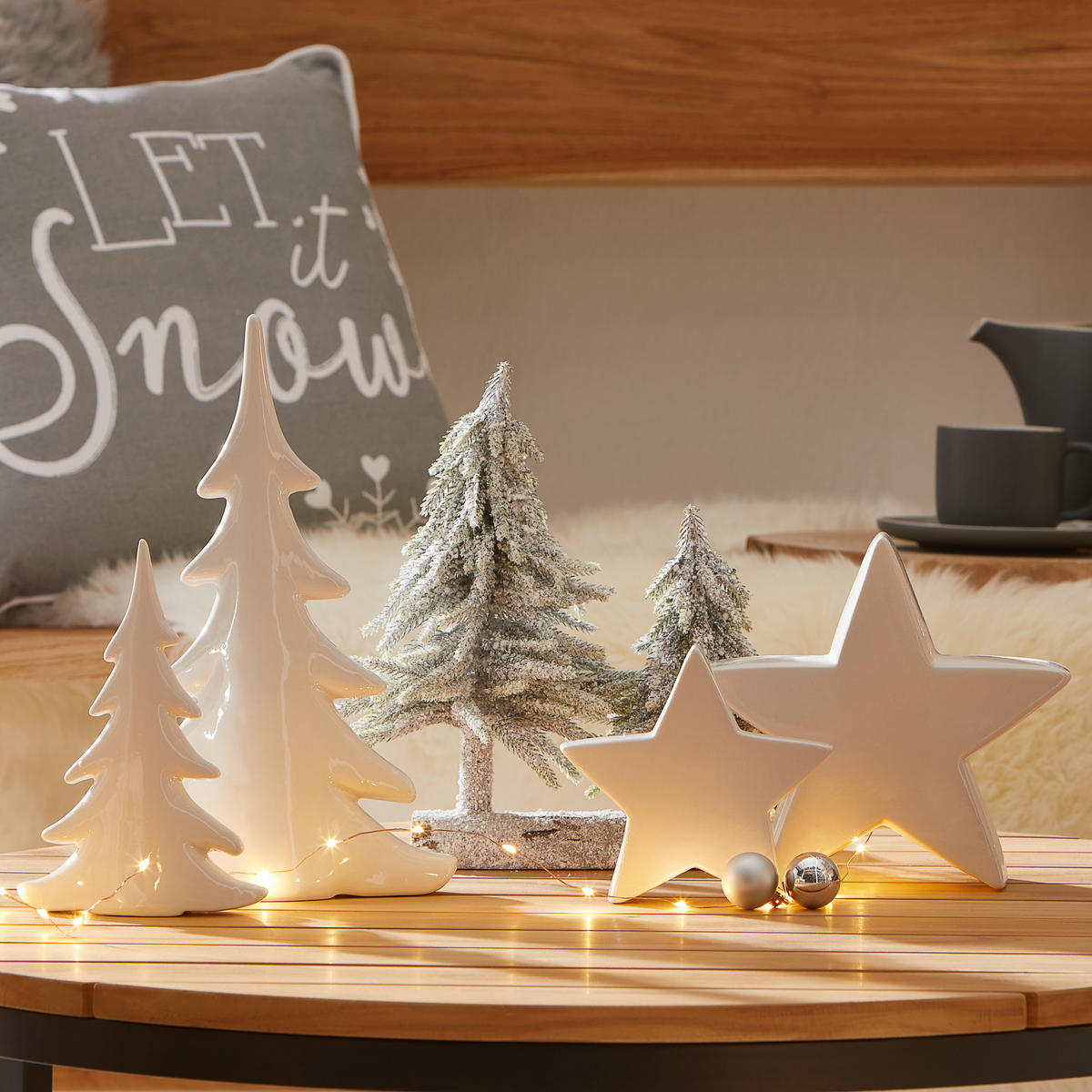 POM DECORATIV - maro/verde, Konventionell, plastic/lemn (28/16/28cm)