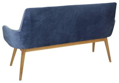 SITZBANK 157/88/62,5 cm Webstoff Dunkelblau, Eichefarben Wildeiche vollmassiv - Eichefarben/Dunkelblau, KONVENTIONELL, Holz/Textil (157/88/62,5cm) - Linea Natura