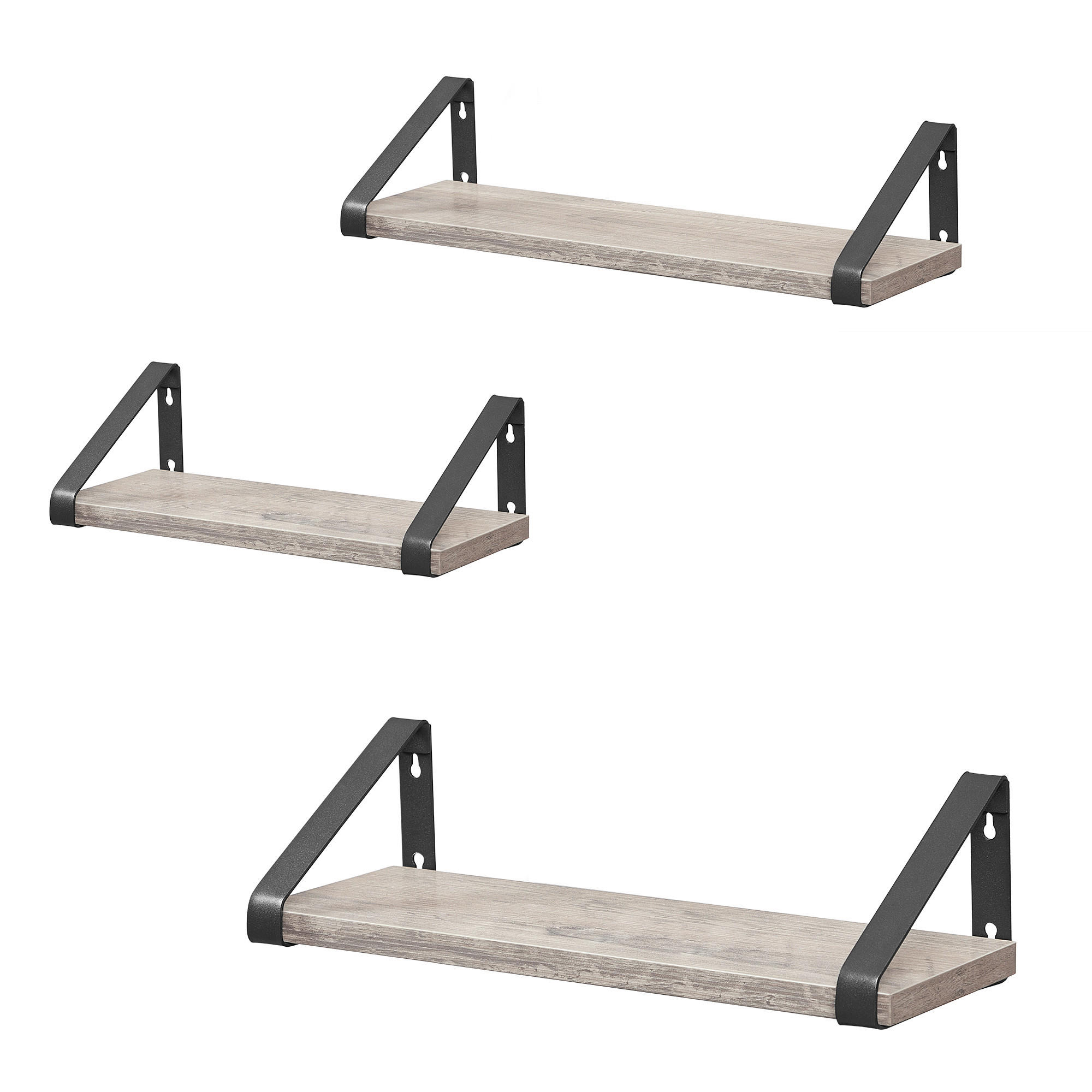 Mid.you Wandregalset Schwarz, Greige 40x11x12 cm