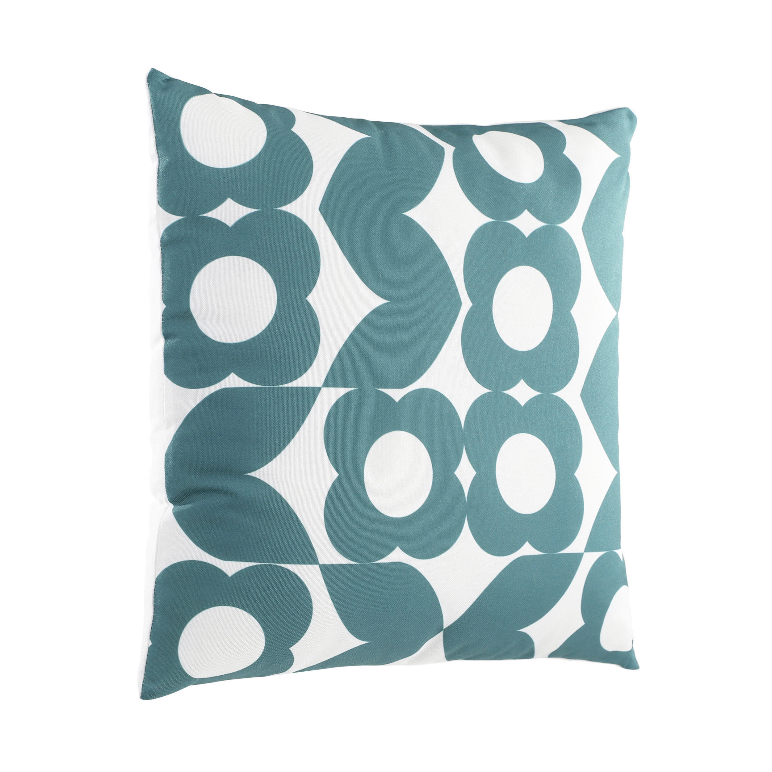 ZIERKISSEN  45/45 cm   - Petrol/Weiß, Design, Textil (45/45cm) - Eglo