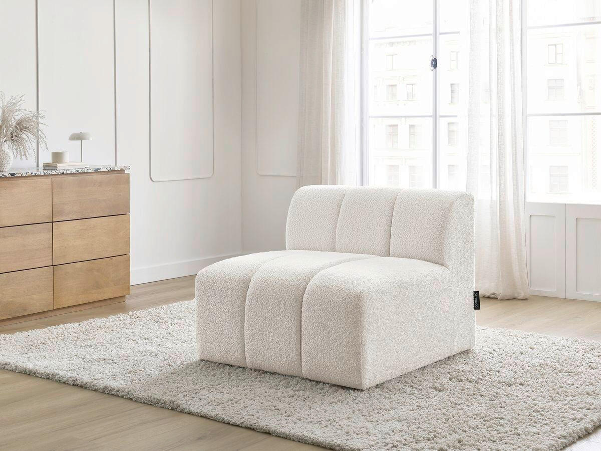 SOFAELEMENT ANNECY Bouclé Weiß  - Schwarz/Weiß, MODERN, Kunststoff/Textil (91/72/91cm)