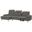 ECKSOFA in Webstoff Grau  - Schwarz/Grau, LIFESTYLE, Textil/Metall (180/310cm) - Valnatura