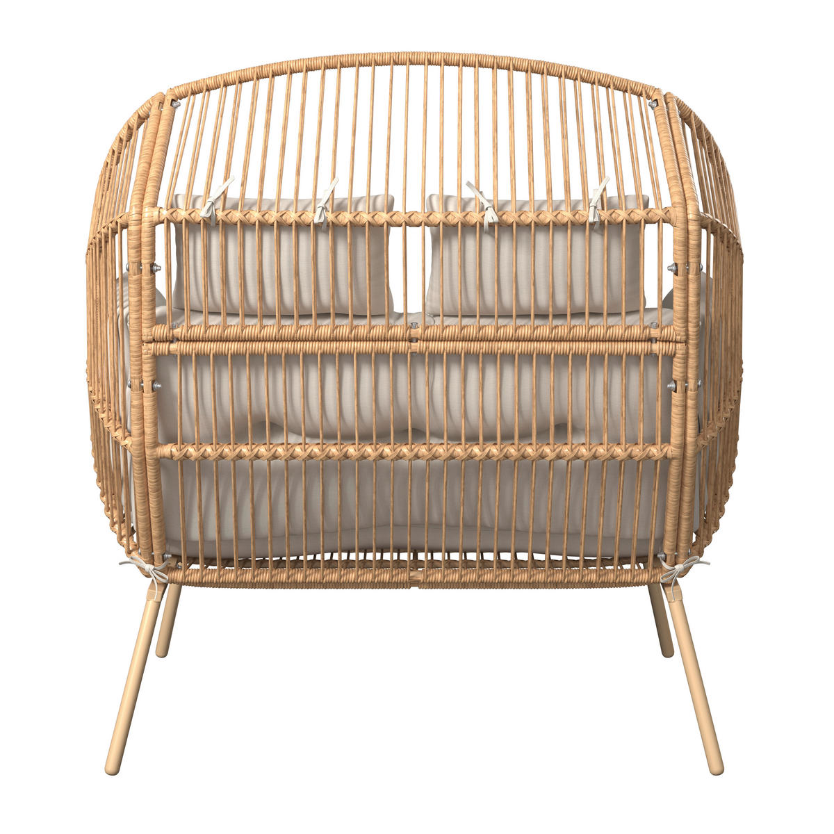 GARTENMUSCHEL 146/136/83 cm  - Beige/Naturfarben, Modern, Kunststoff/Textil (146/136/83cm) - Ambia Garden