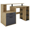 SCHREIBTISCH 140/55/89 cm  in Anthrazit, Eiche Artisan  - Anthrazit/Schwarz, MODERN, Holzwerkstoff/Kunststoff (140/55/89cm) - MID.YOU