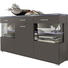 SIDEBOARD Hochglanz, melaminharzbeschichtet Grau - Silberfarben/Grau, Design, Glas/Holz (150/84/38cm) - Carryhome