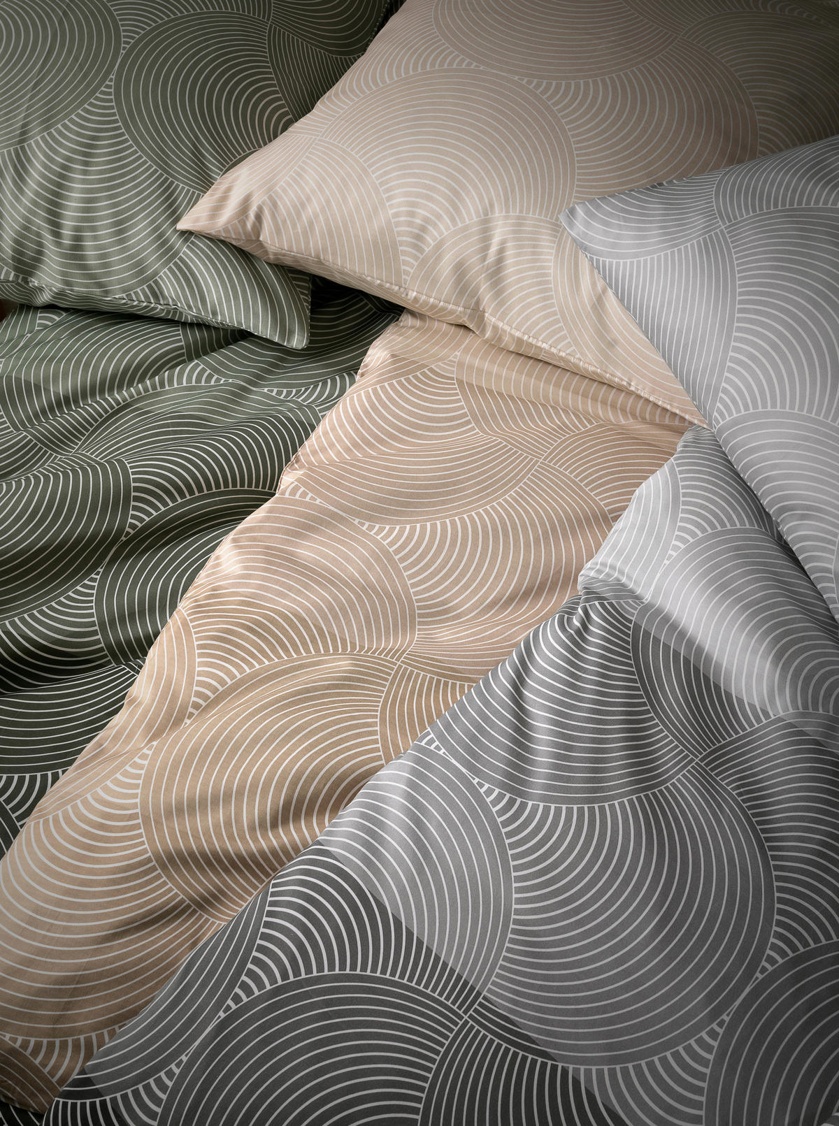 POSTEĽNÁ BIELIZEŇ, satén, antracitová, sivá, strieborná, 140/200 cm - sivá/antracitová, Konventionell, textil (140/200cm) - Bugatti