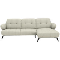 ECKSOFA Flachgewebe Sandfarben  - Sandfarben/Schwarz, Design, Textil/Metall (282/189cm) - Novel