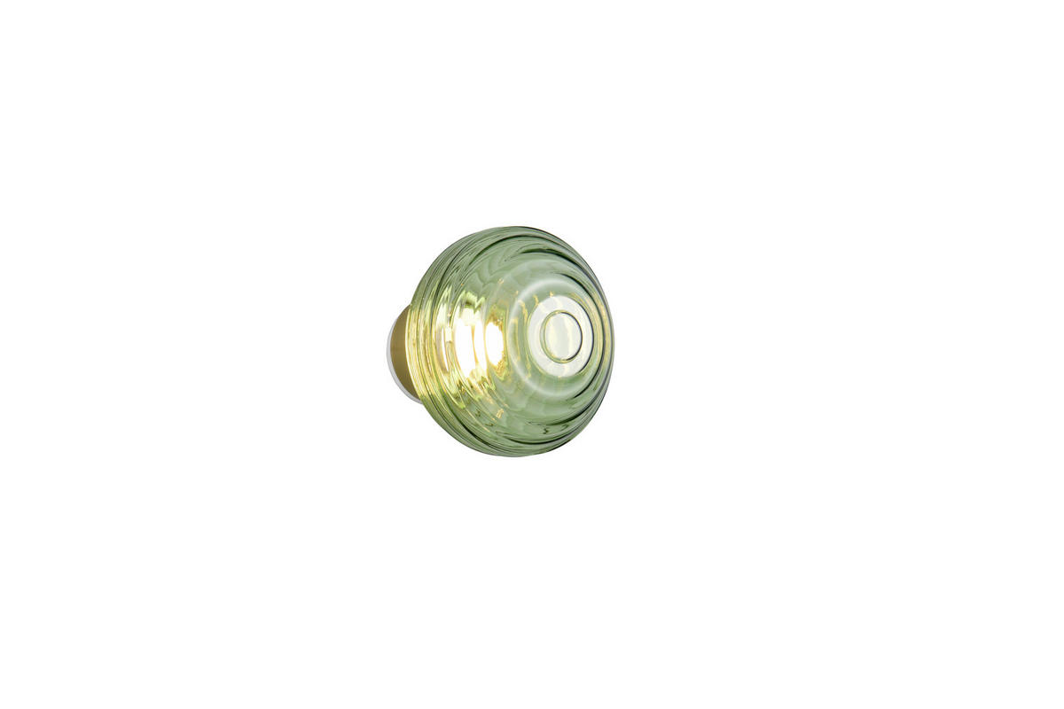 LED-WANDLEUCHTE - Messingfarben/Grün, Lifestyle, Glas/Metall (15,5/15cm)