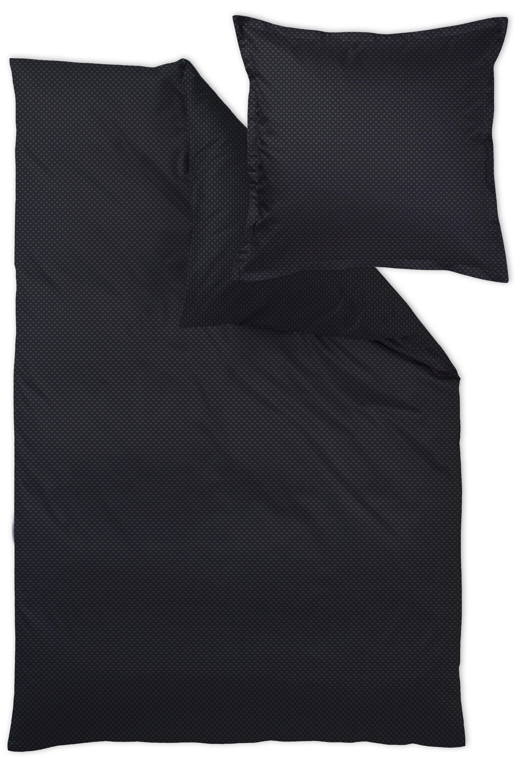 POSTELJNINA Livorno 140/200 cm damast črna  - črna, Konvencionalno, tekstil (140/200cm) - Curt Bauer