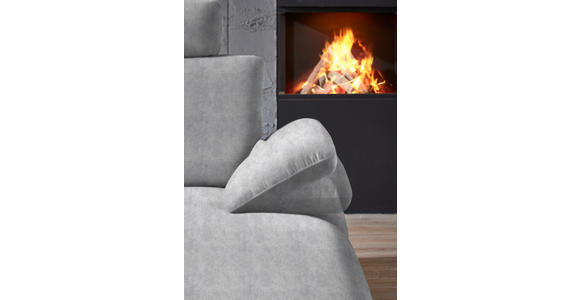 WOHNLANDSCHAFT in Velours Hellgrau - Hellgrau/Schwarz, Design, Textil/Metall (208/344/180cm) - Dieter Knoll