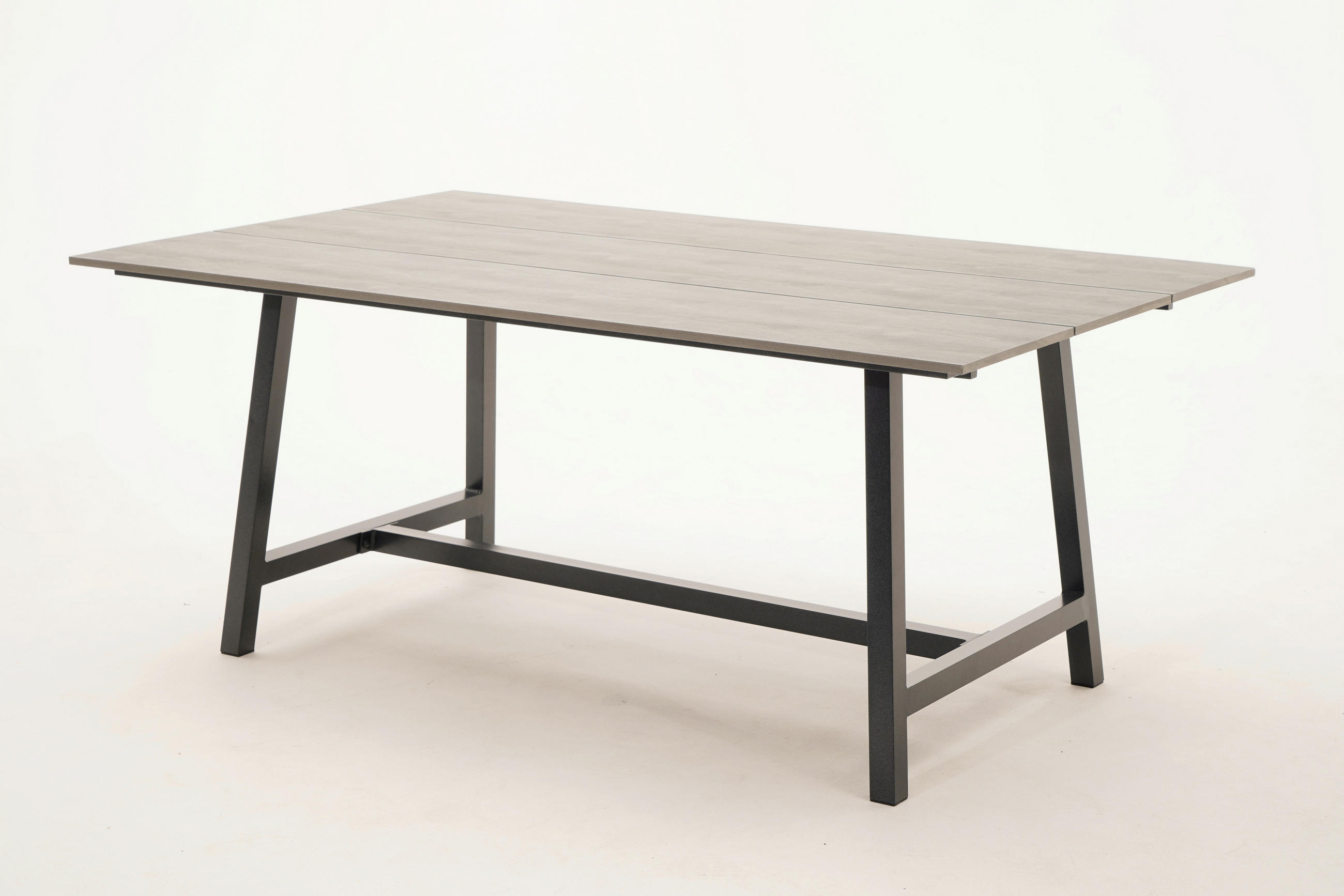 GARTENTISCH Metall, Kunststoff Hellgrau, Dunkelgrau rechteckig - Dunkelgrau/Hellgrau, Design, Kunststoff/Metall (160/100/68cm) - Amatio