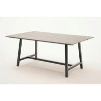 GARTENTISCH Metall, Kunststoff Hellgrau, Dunkelgrau rechteckig  - Dunkelgrau/Hellgrau, Design, Kunststoff/Metall (160/100/68cm) - Amatio