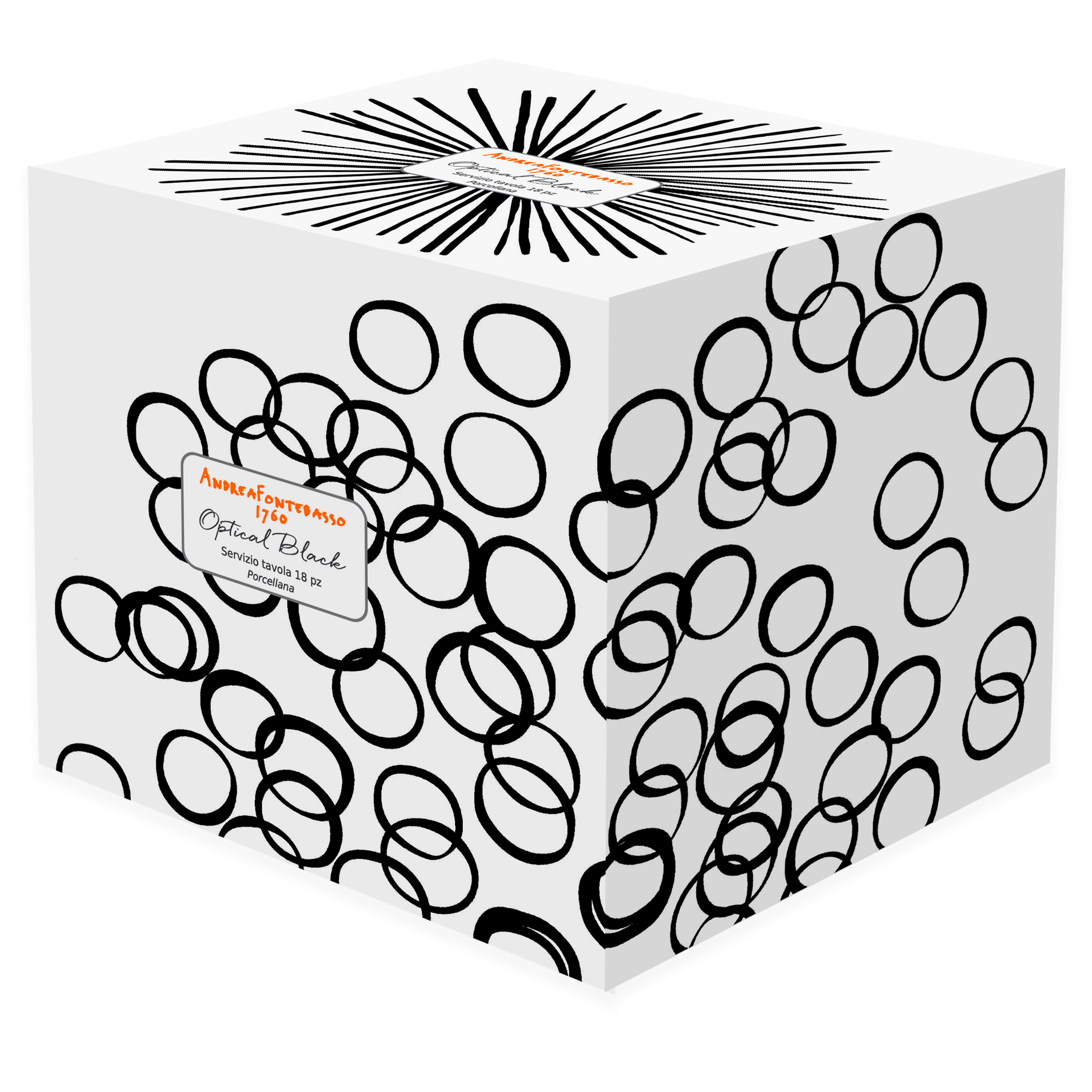 SERVIS ZA JELO      Moon  - bijela/crna, Basics, keramika (37/29/21.5cm) - Tognana