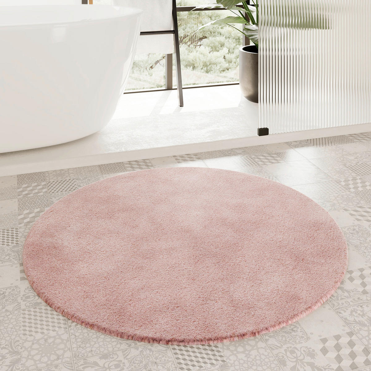 BADTEPPICH Hellrosa 90 cm  - Hellrosa, Basics, Kunststoff/Textil (90cm) - WECON HOME