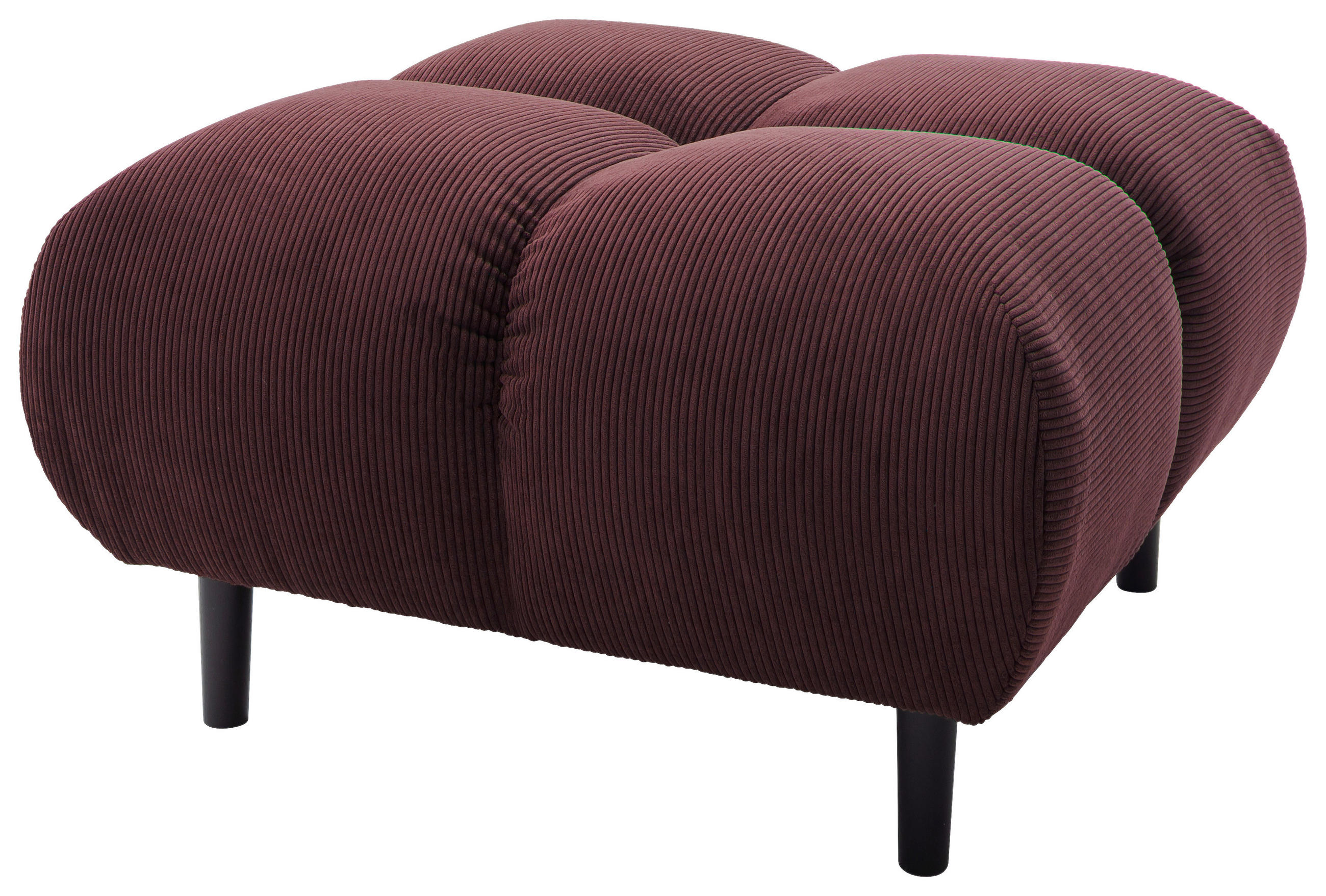 HOCKER Textil Weinrot  - Weinrot/Schwarz, Modern, Holz/Textil (73/41/73cm) - Pure Home Lifestyle