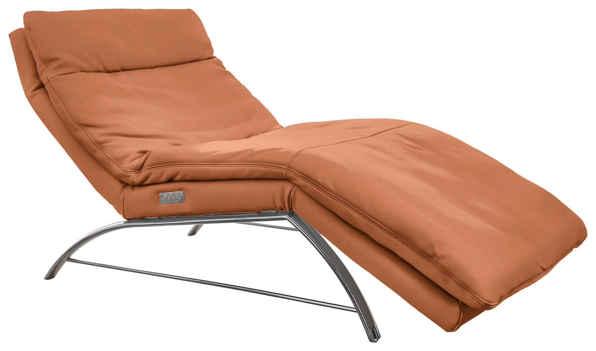 RELAXLIEGE in Echtleder Cognac  - Cognac/Alufarben, Basics, Leder (95/91/170cm) - Chilliano