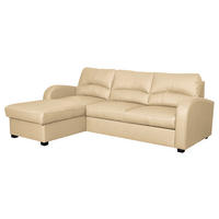 ECKSOFA in Lederlook Echtleder Beige  - Beige/Schwarz, Design, Leder/Kunststoff (168/227cm) - Livetastic